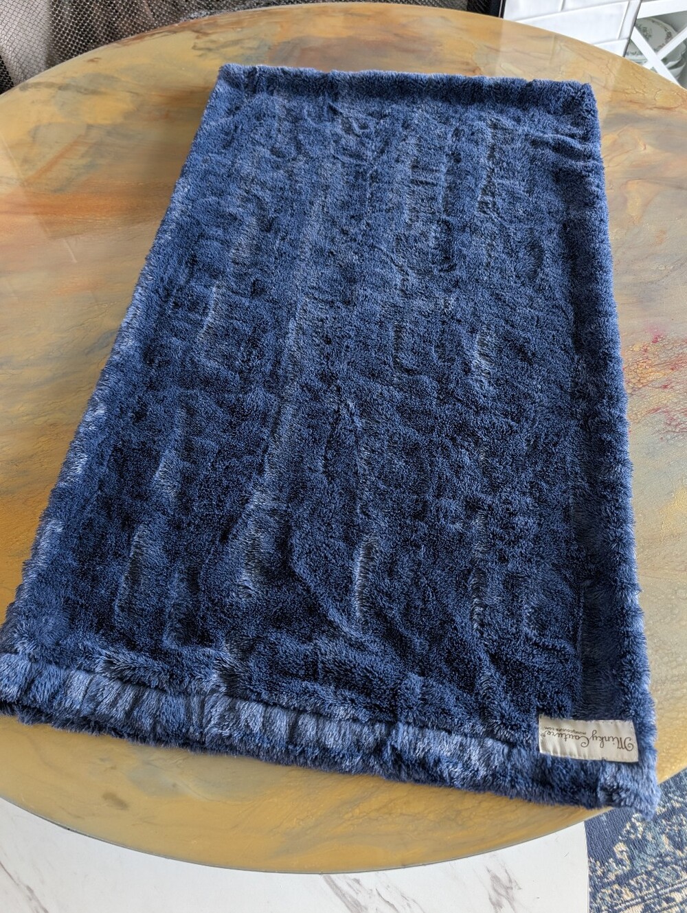 Minky Couture Blue Soft Faux Fur Plush Pillow Cover Size 21"X36"